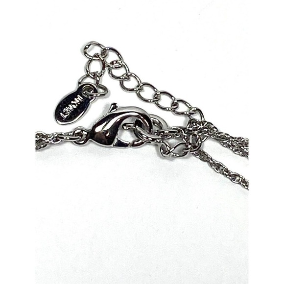 Monet Necklace Silver Tone Black Teardrop Pendant Rhinestones 16”+1.5” - Picture 3 of 9